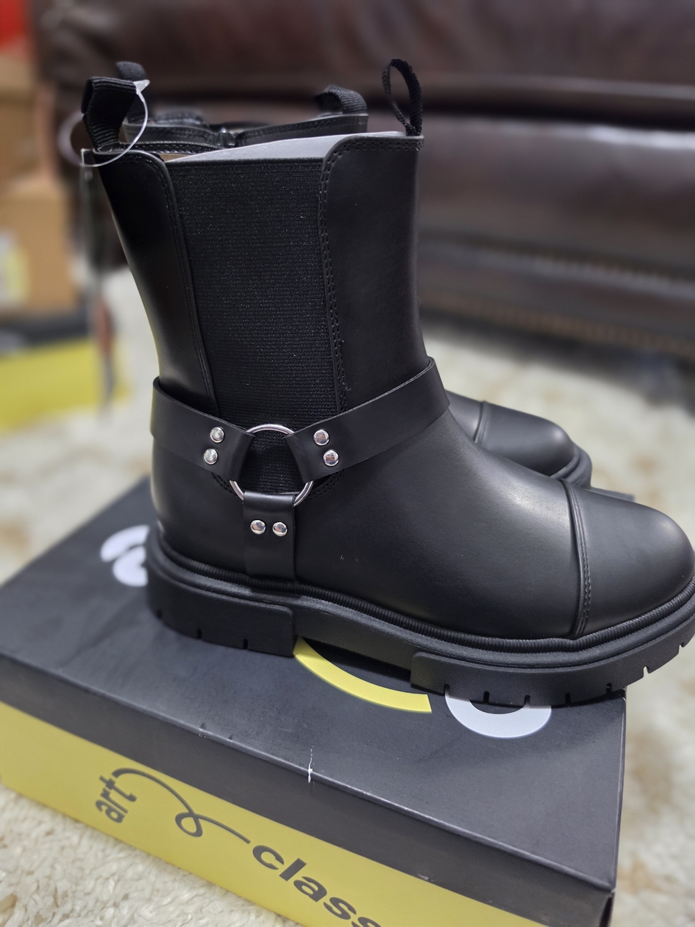art class Black Harness Chelsea Boots